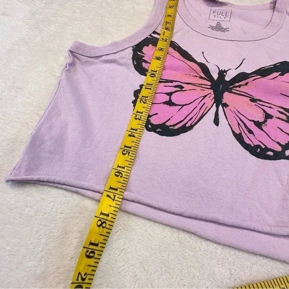 NWT Full Tilt Purple Butterfly Graphic Cropped Tank - Picture 11 of 12